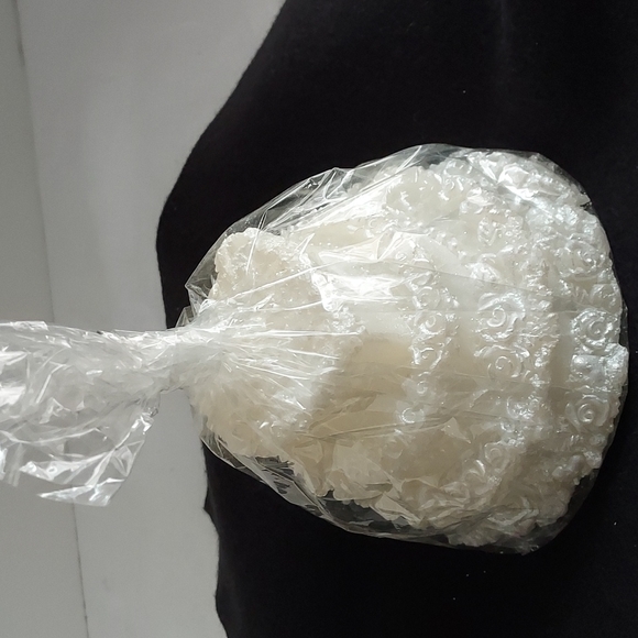 New Lg 3 Tier Candle Cake Topper White Frosted Silver with Glitter - Picture 5 of 5